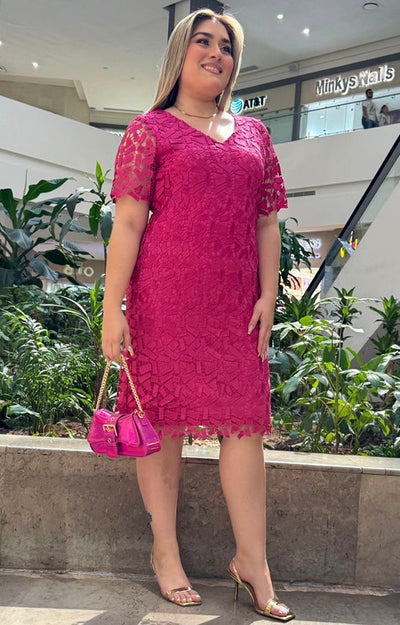 Vestido magenta en encaje - Boutiquemirel