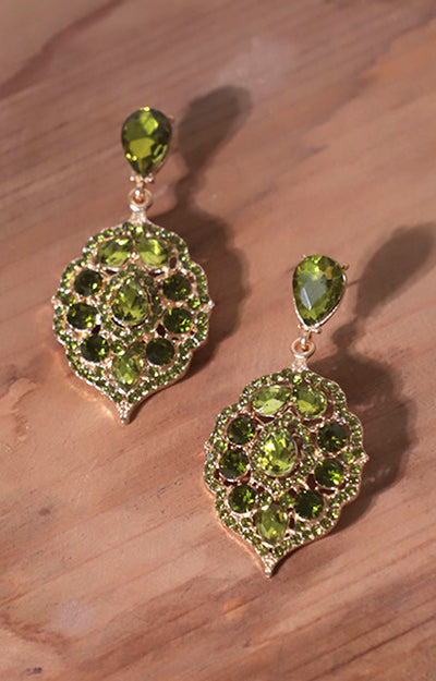 Arete de fiesta redondo con piedras verdes - ARETE Boutiquemirel 