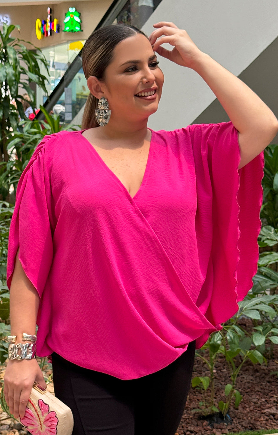 Blusa fucsia mujer deals