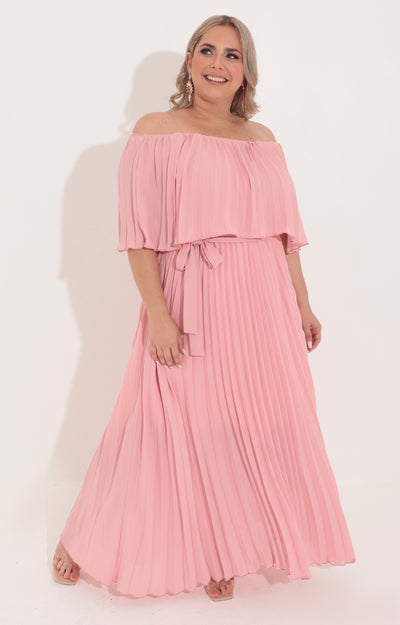 Vestido palo de rosa plisado - VESTIDO Boutiquemirel 